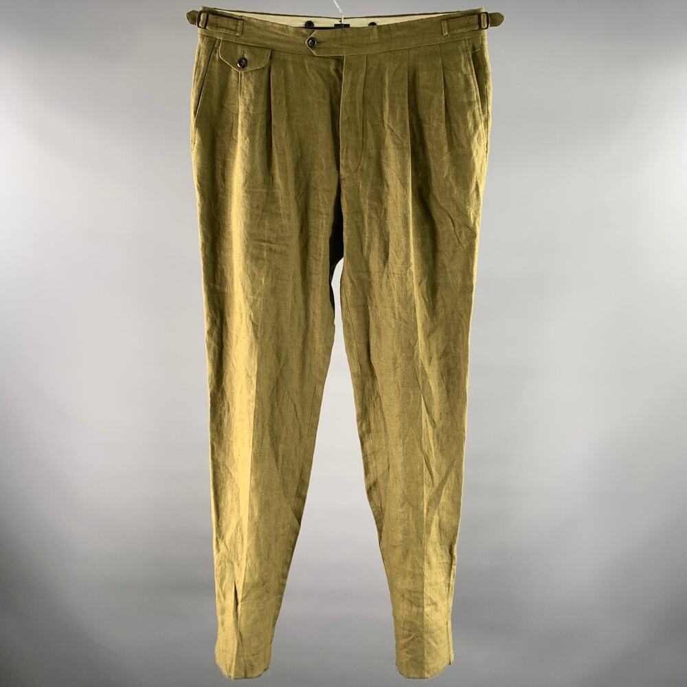 VELASCA Size 36 Green Olive Pleated Pants